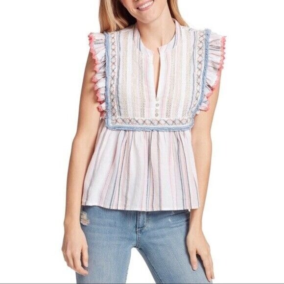 Ella Moss Women's Natalia Babydoll Styled Sleeveless Top Size S - Picture 3 of 6